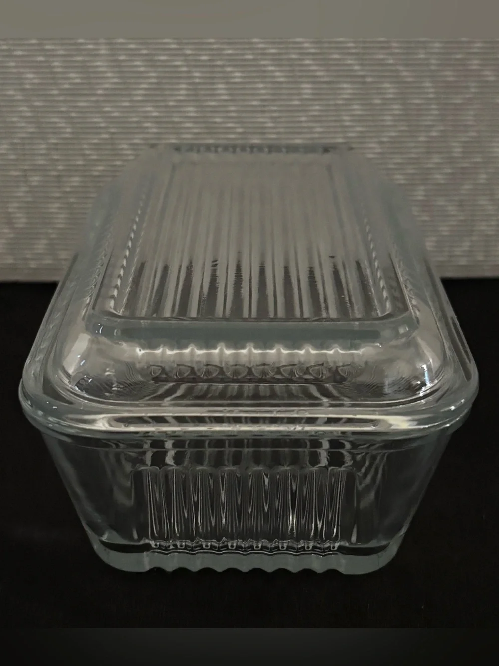Vintage Pasabahce Ribbed Glass Butter Dish w/Lid or Versatile Food Storage - MCM